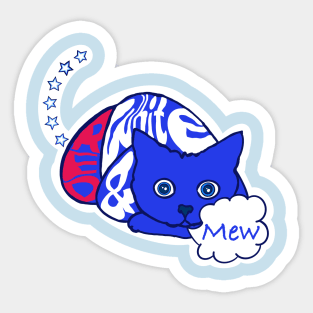 Red White & Blue Cat Sticker